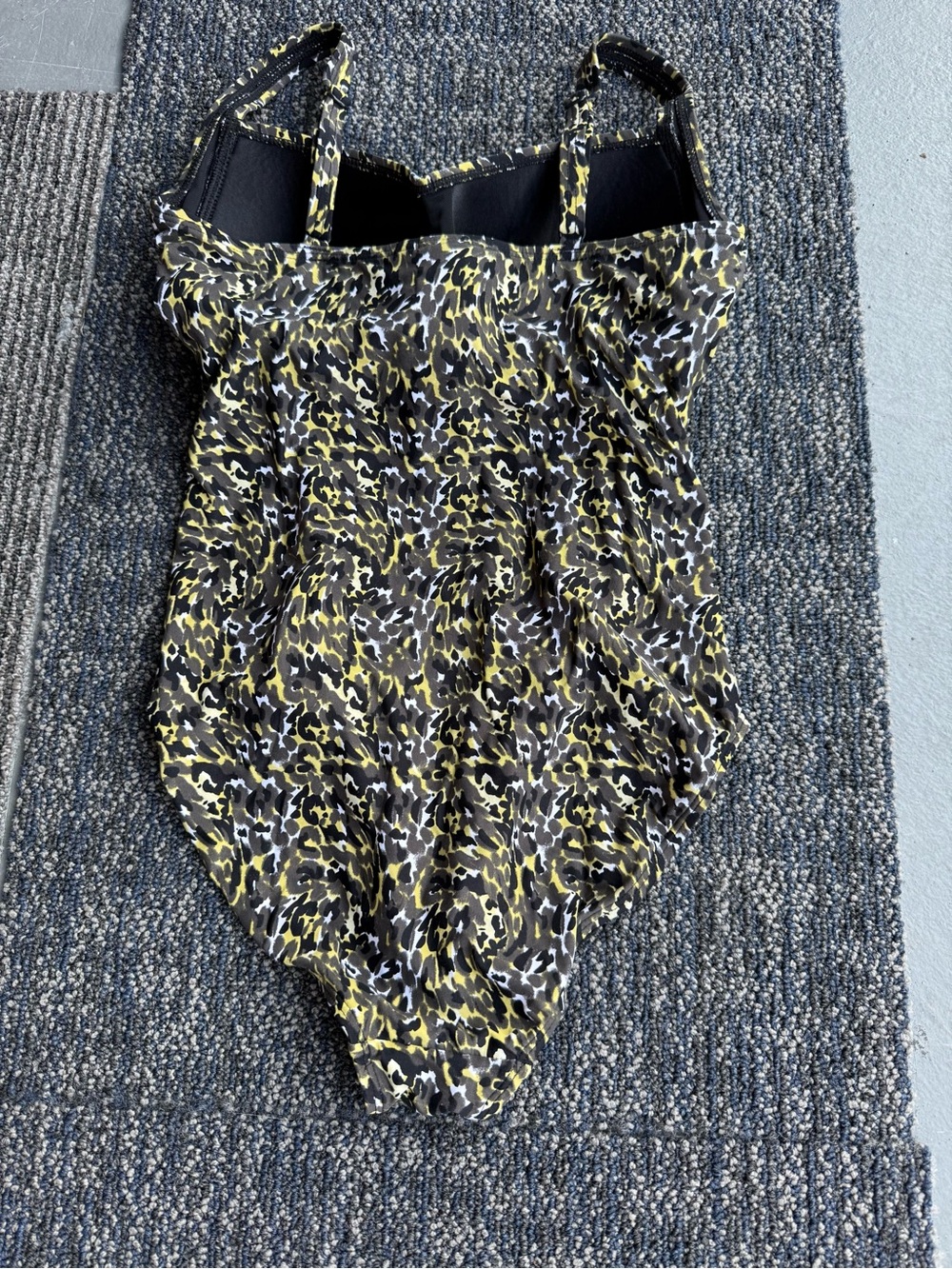 Nip Tuck Black One-Piece Swimsuit with Yellow & White Print - Picture 2 of 8